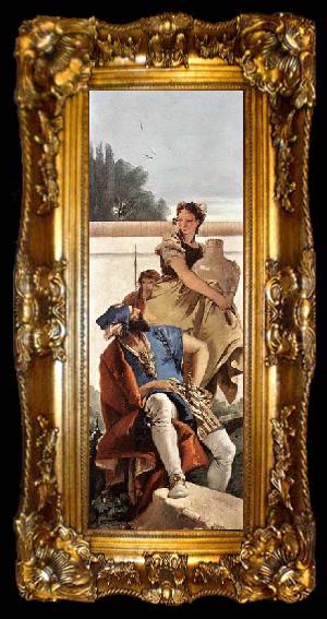 framed  Giovanni Battista Tiepolo A Seated Man and a Girl with a Pitcher, ta009-2